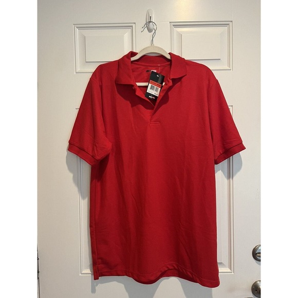 Jump Start Shirt Men's Med Red Short Sleeve Ribbed Collar $49.00 New polo - Picture 1 of 9